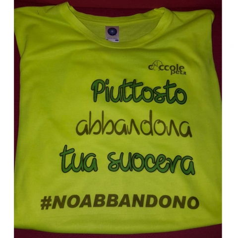 T-Shirt Coccolepet #noabbandono - gialla - microfibra